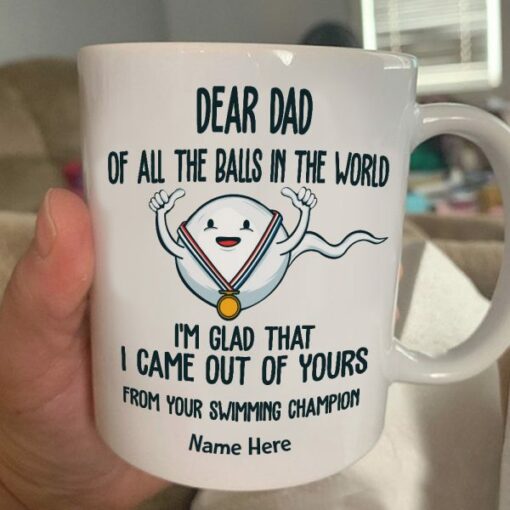 Happy Father’s Day From Strong Swimmer Mug Funny Gift Custom Name 1