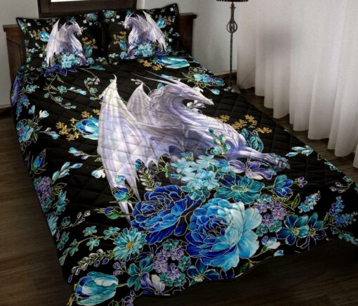 Flower Dragon Quilt Bedding Set 1