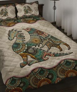 Mandala Dragon Quilt Bedding Set 3
