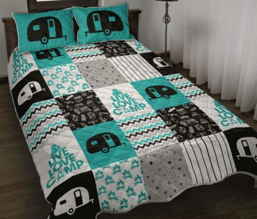 I Love camp Quilt Bedding Set 1