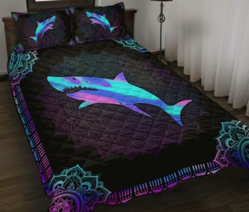 Colorful Shark Quilt Bedding Set SK09 1