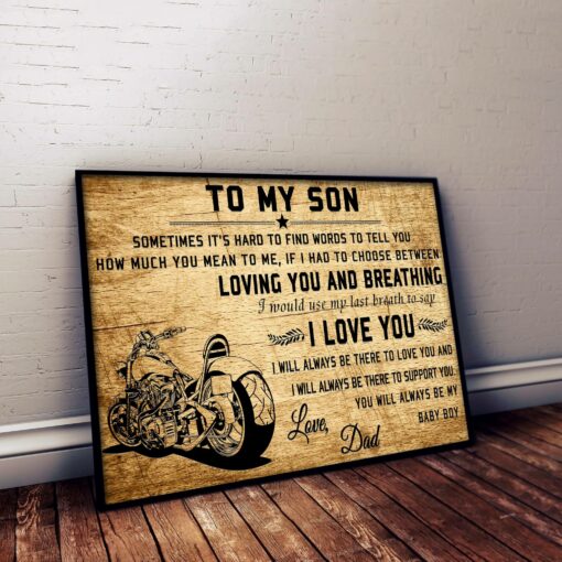 To my son I love you poster canvas 1