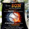 To my son never forget that i love you blanket ( baseball ) 2