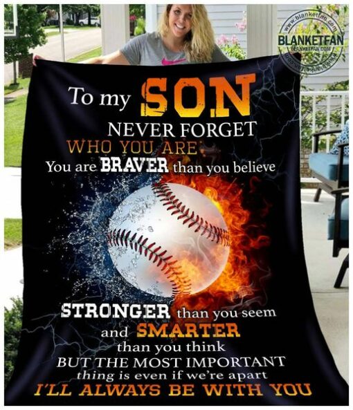 To my son never forget that i love you blanket ( baseball ) 1