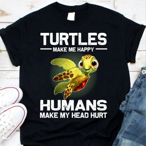 Turtle make me happy T-shirt 1